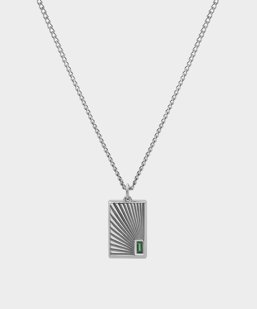 Miansai Sterling Silver Luma Agate Pendant Necklace