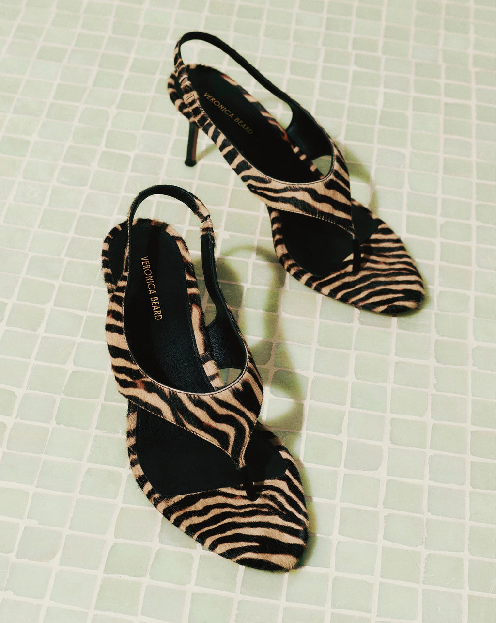 Talon Calf Hair Slingback Sandal
