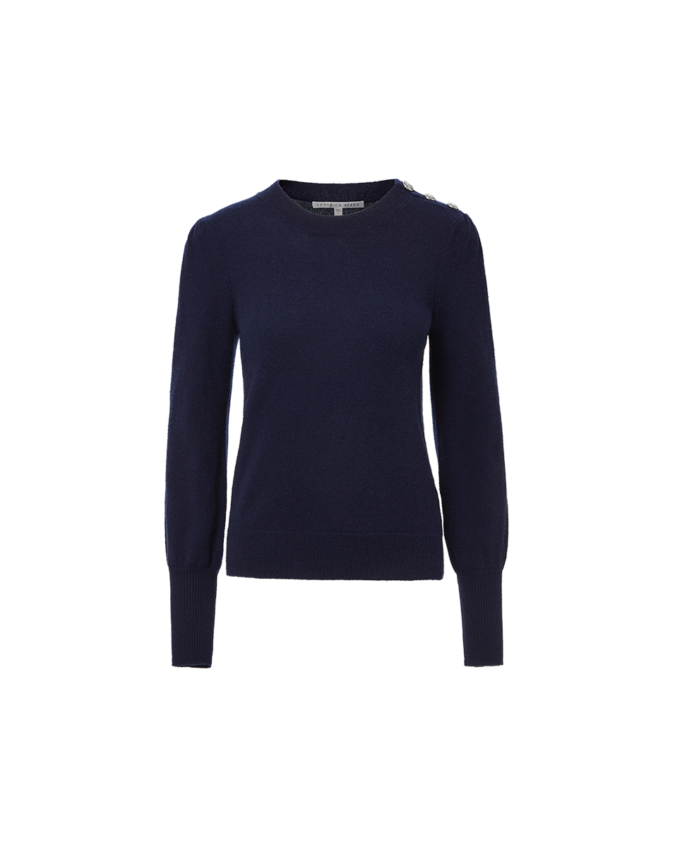 Nelia Cashmere Pullover | Button Accent