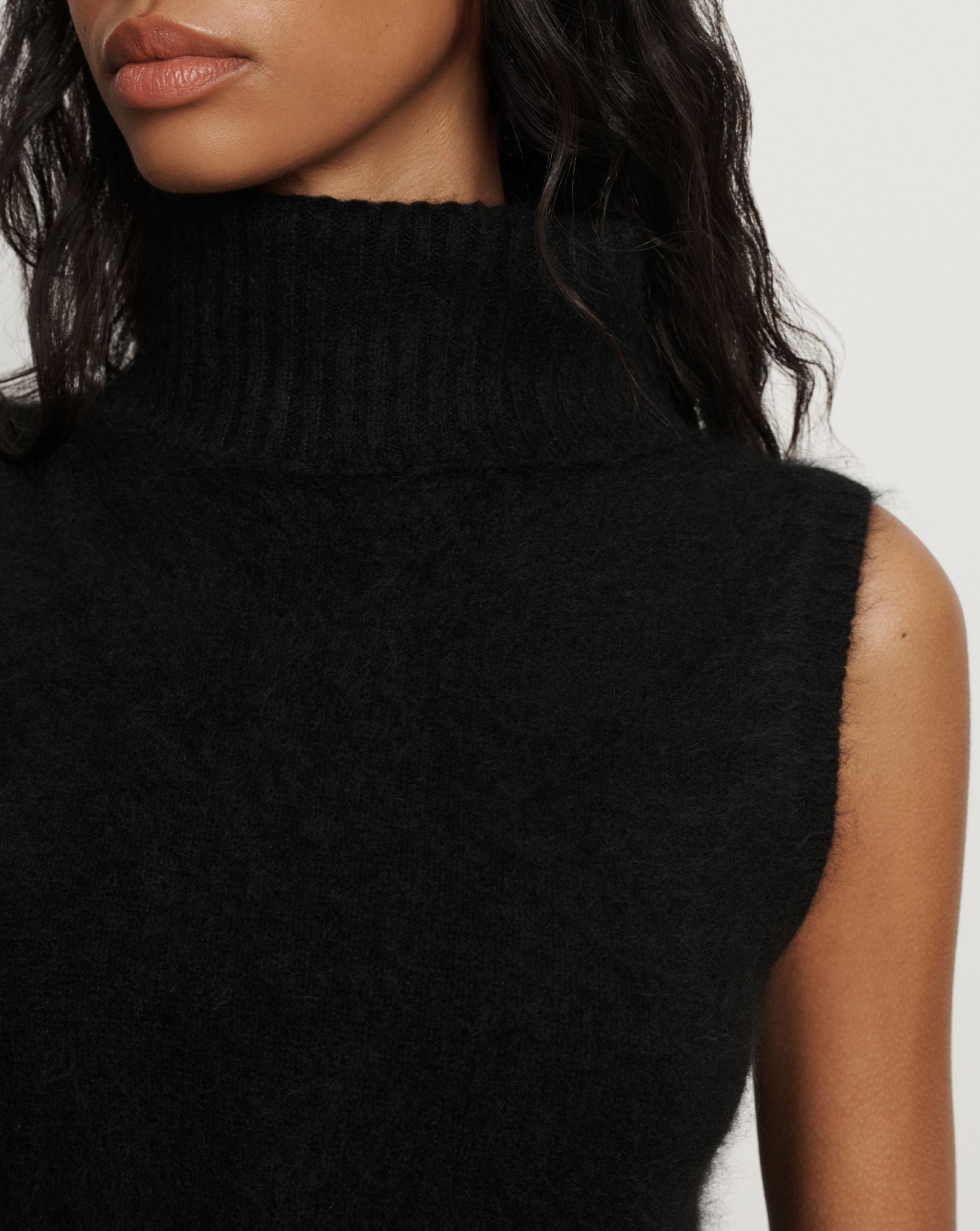 Mazzy Brushed Cashmere Sleeveless Sweater