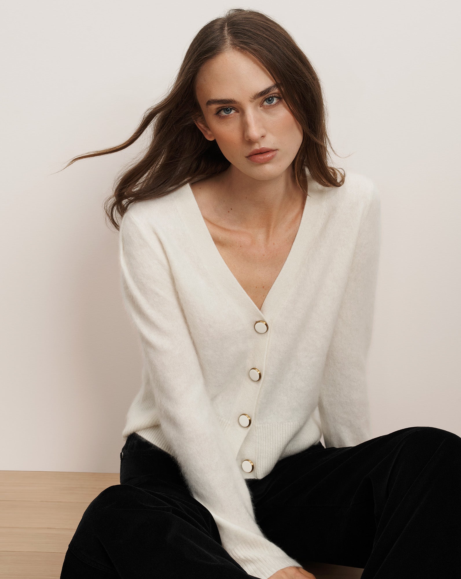 Solene Brushed Cashmere Cardigan
