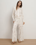 Daisy Wide-Leg Eyelet Pant