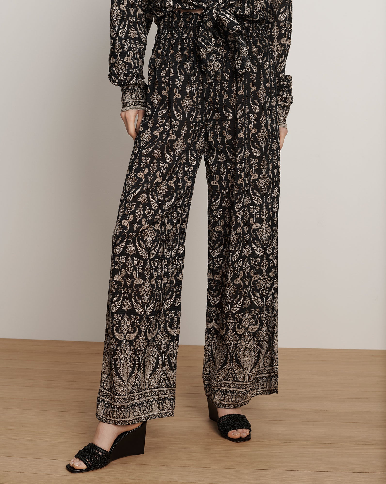 Callaway Smocked Wide-Leg Pant