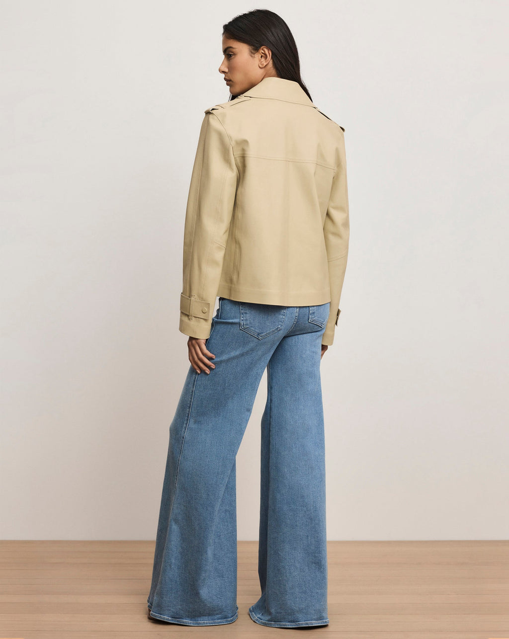 Heathcliff Cropped Leather Trench Coat