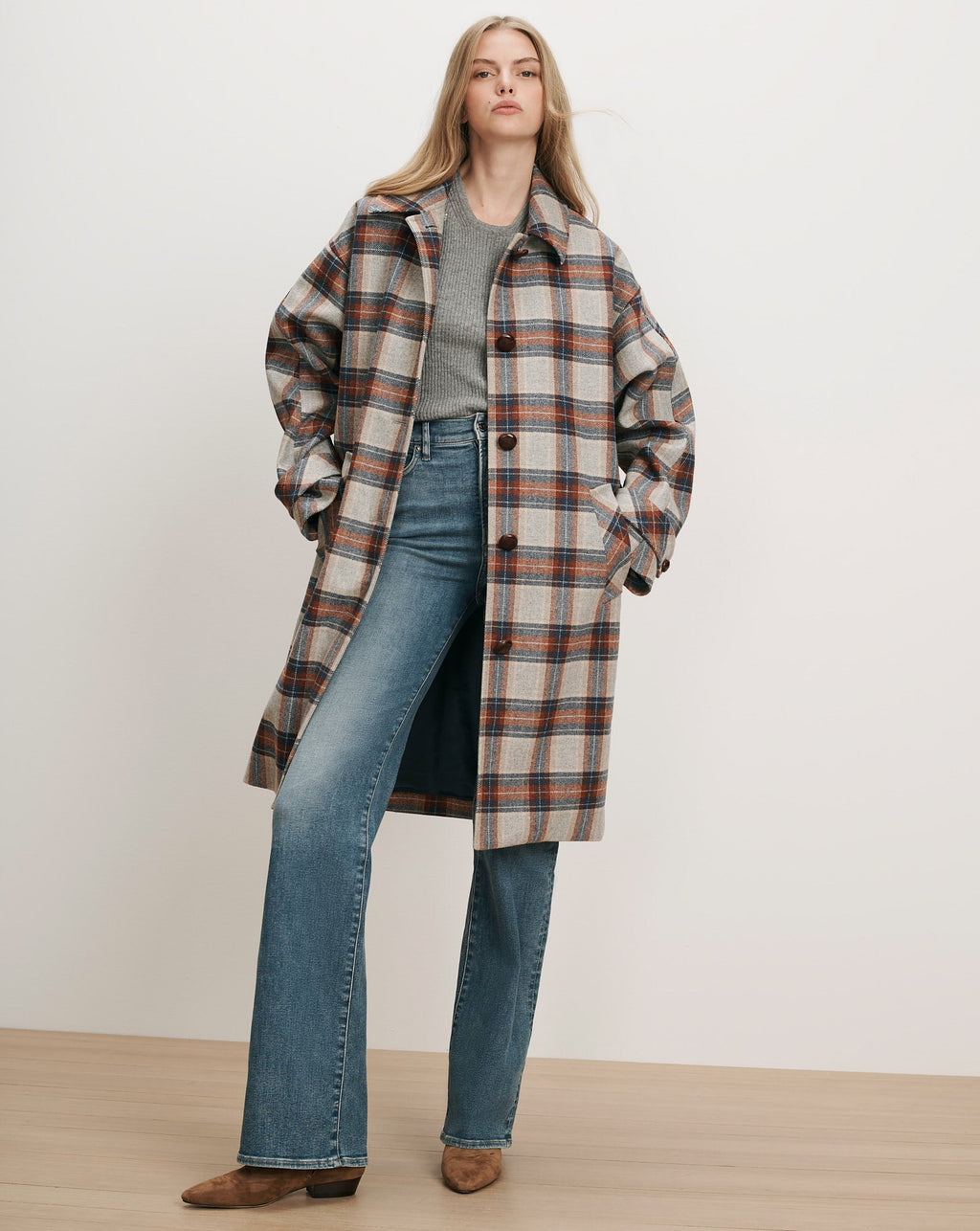 Laurent Removable-Collar Dickey Coat