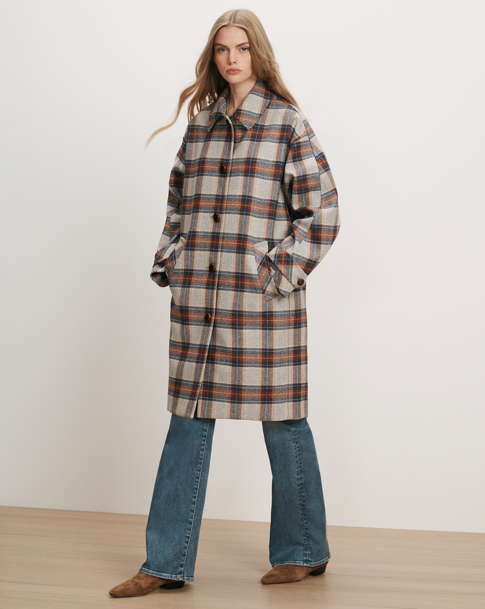 Laurent Removable-Collar Dickey Coat