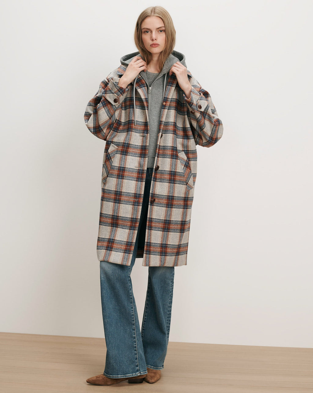 Laurent Removable-Collar Dickey Coat