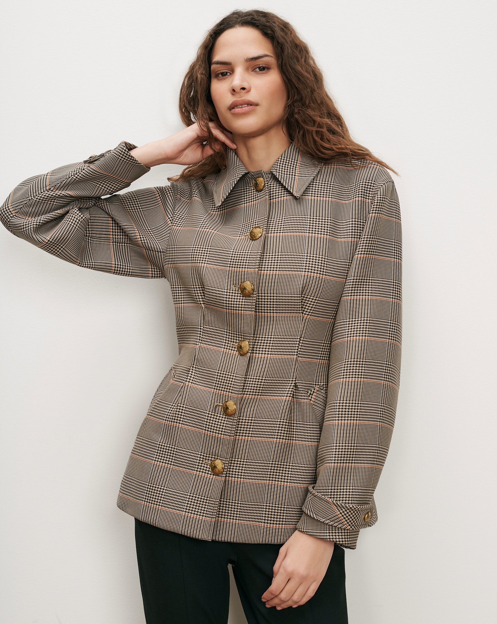 Severine Removable-Collar Tailored Jacket