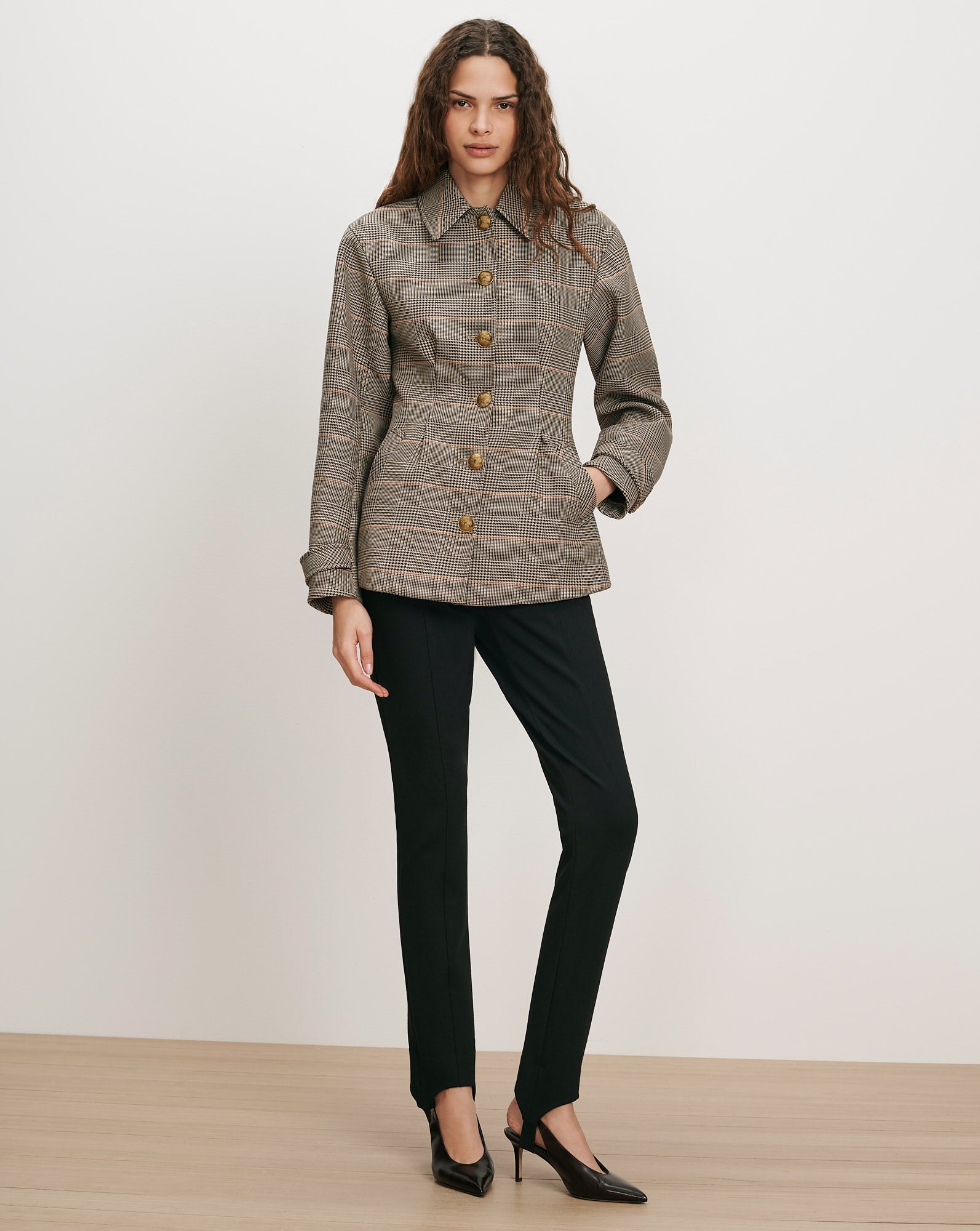 Severine Removable-Collar Tailored Jacket