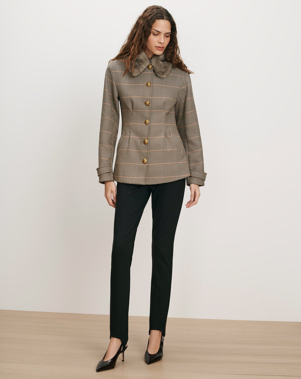 Severine Removable-Collar Tailored Jacket
