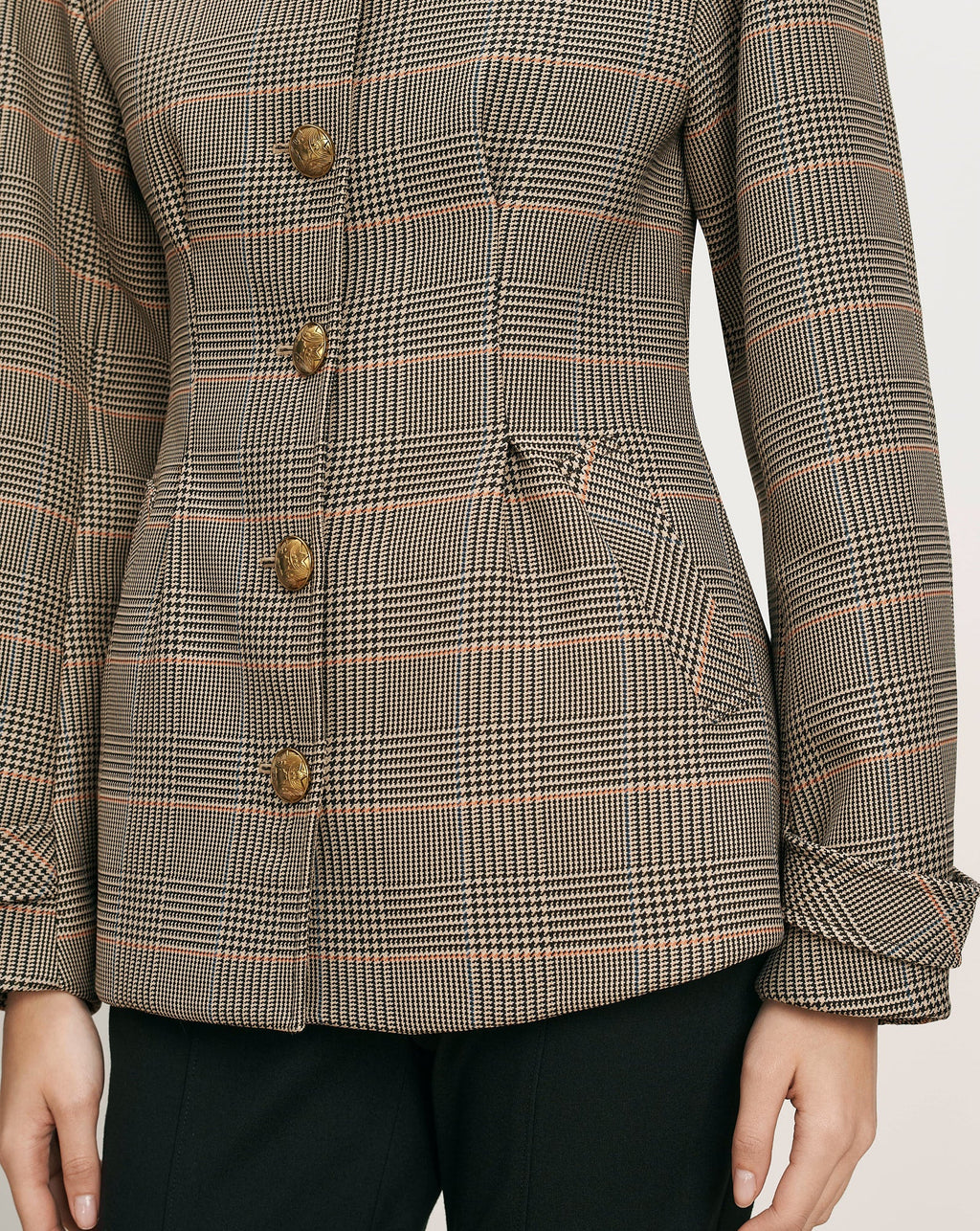 Severine Removable-Collar Tailored Jacket