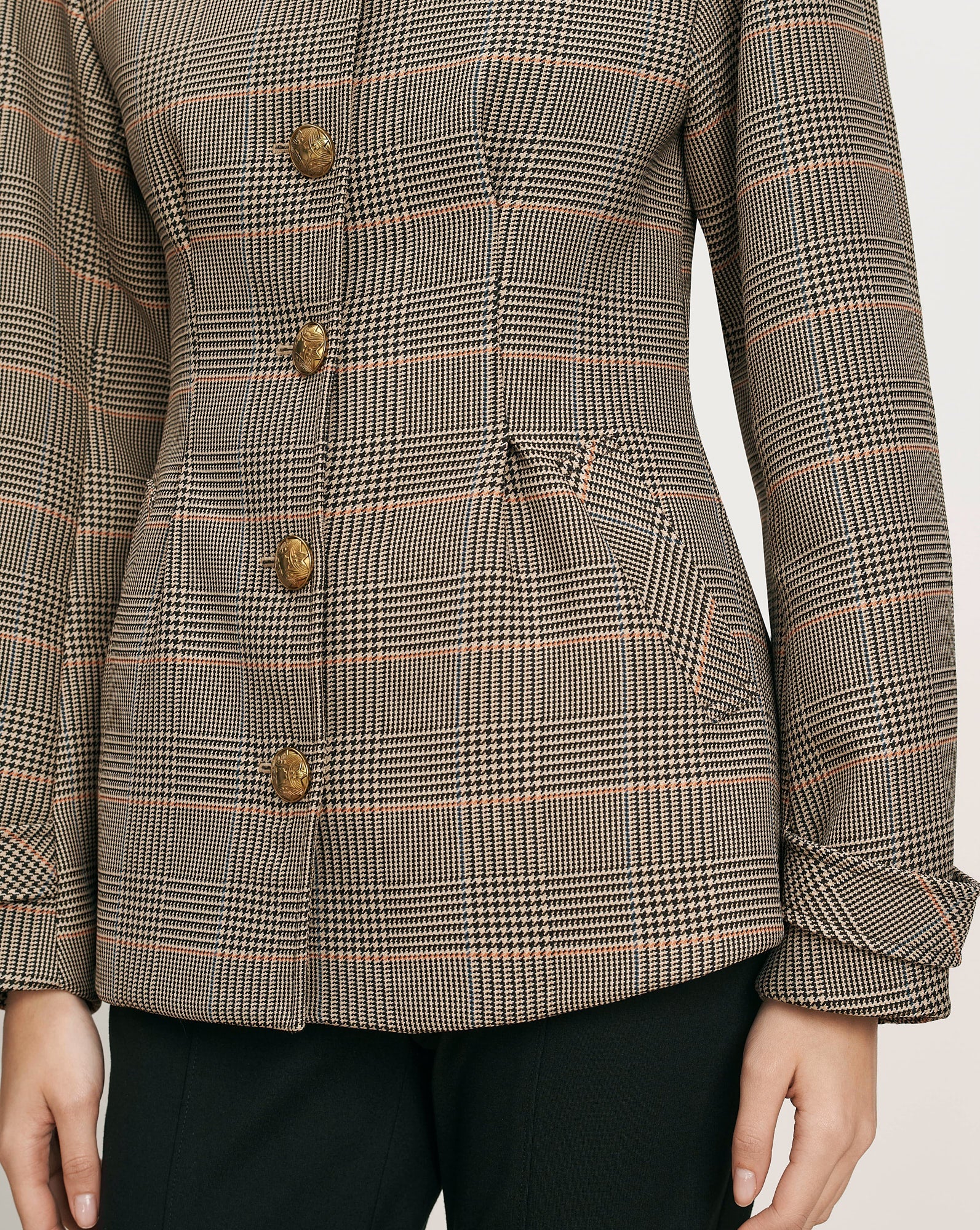 Severine Removable-Collar Tailored Jacket