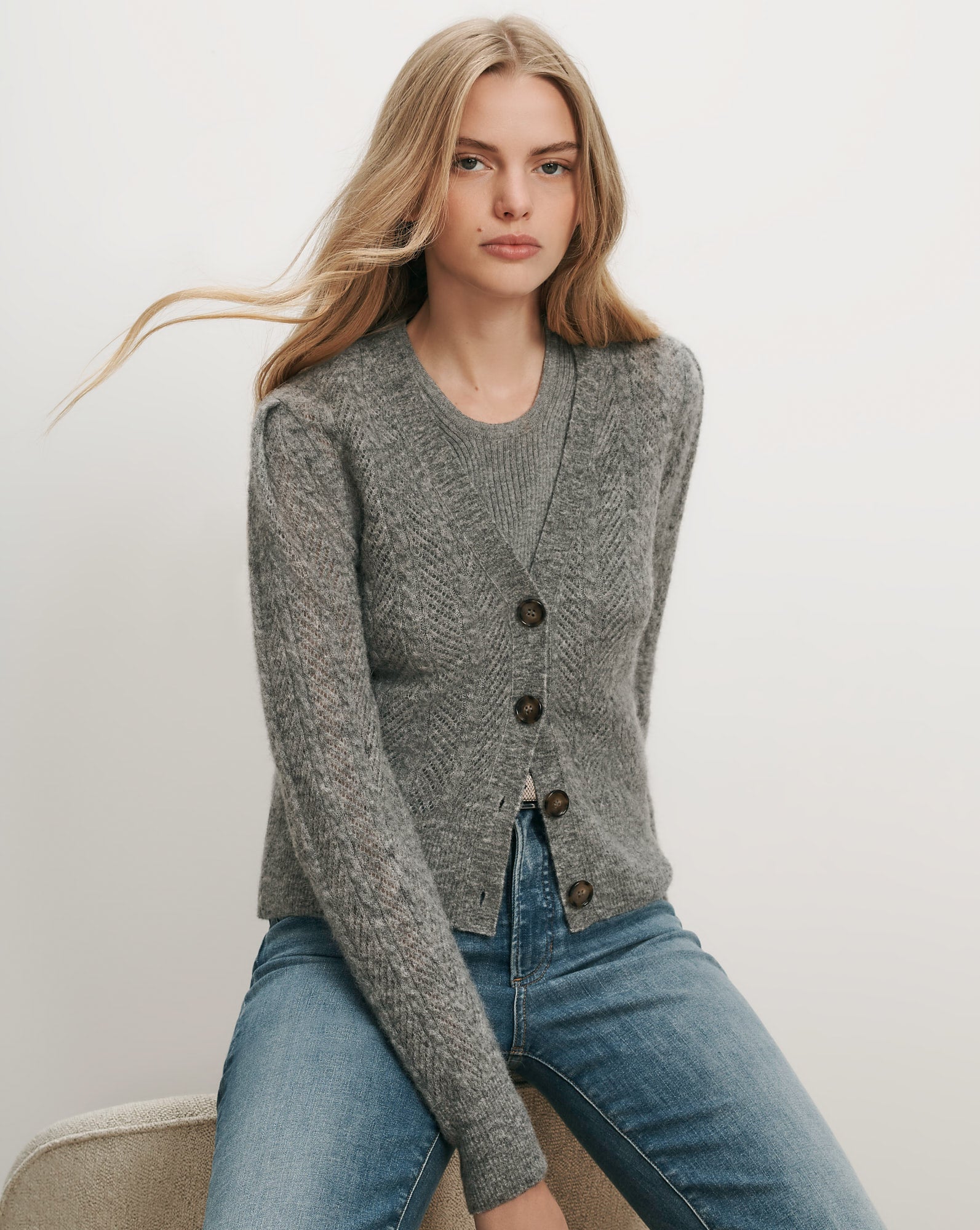 Solene Pointelle Cardigan