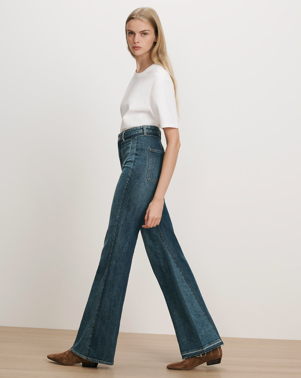 Crosbie Color-Block Slim Wide-Leg Jean