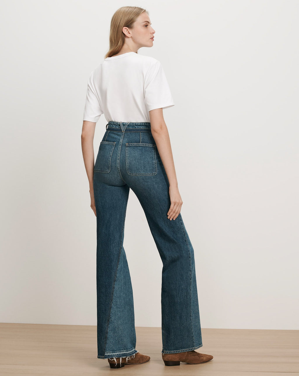 Crosbie Color-Block Slim Wide-Leg Jean