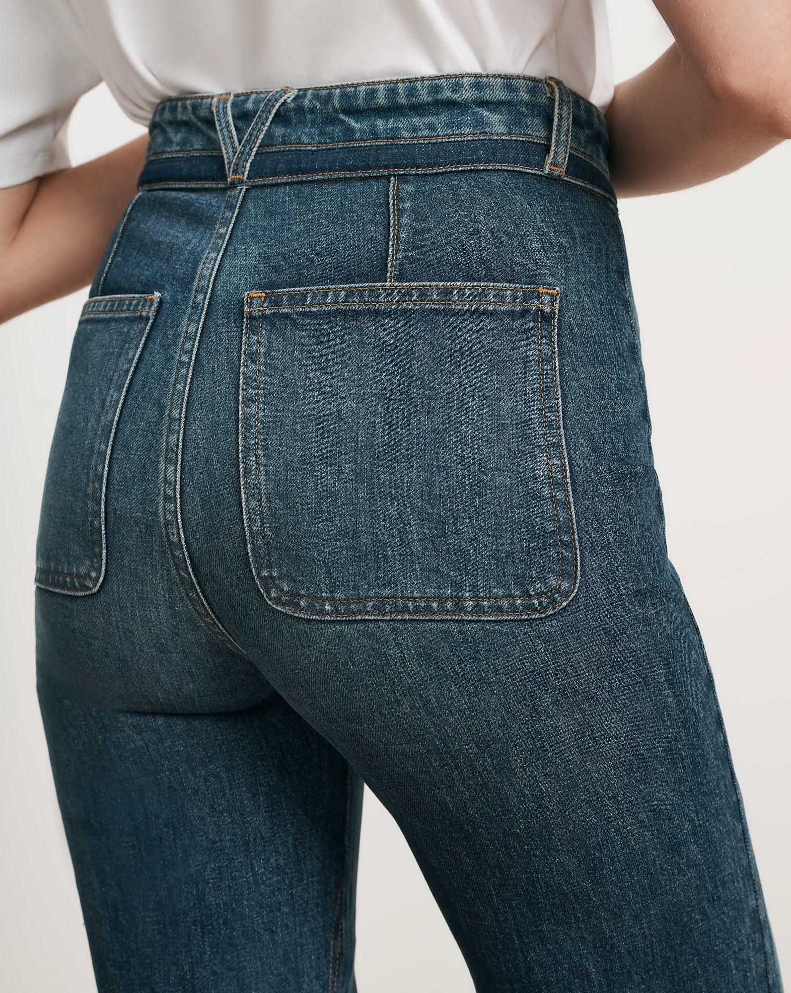 Crosbie Color-Block Slim Wide-Leg Jean