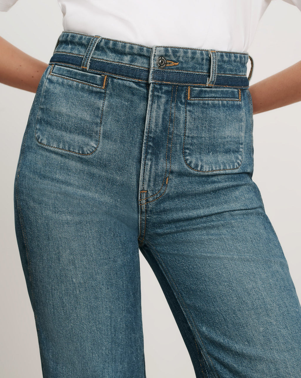 Crosbie Color-Block Slim Wide-Leg Jean