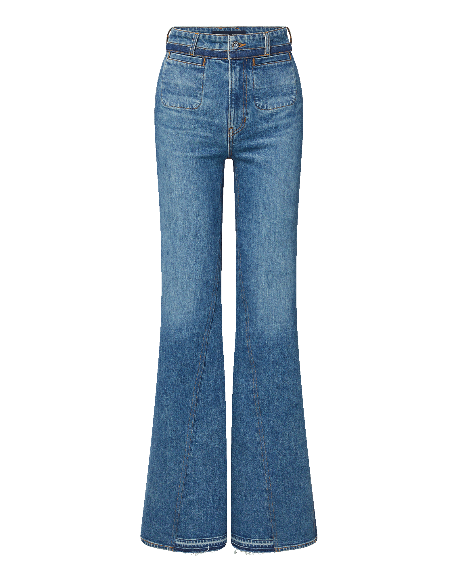 Crosbie Color-Block Slim Wide-Leg Jean