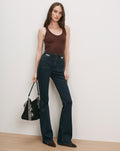 Beverly Skinny-Flare Chain-Detail Jean