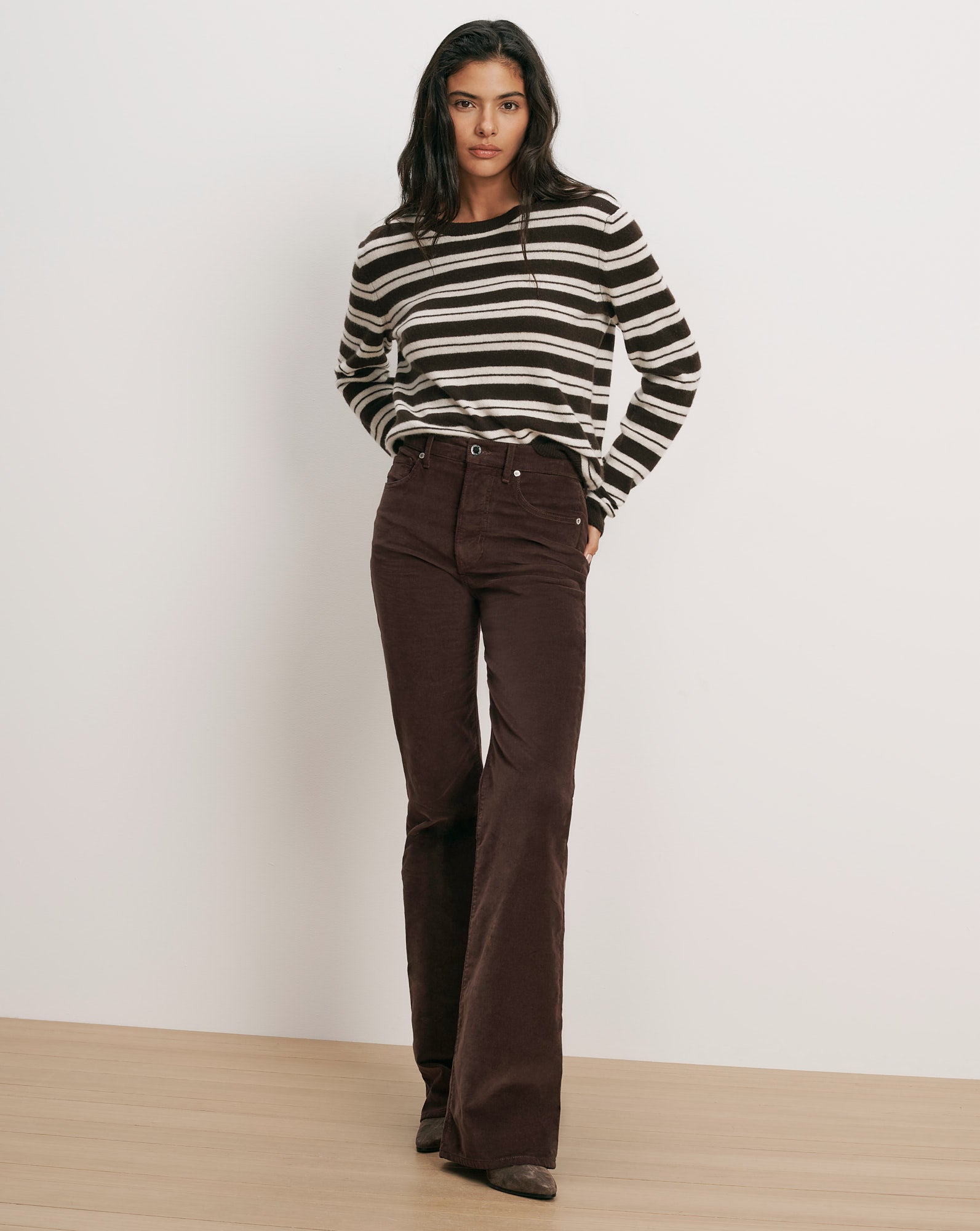 Crosbie Corduroy Slim Wide-Leg Pant