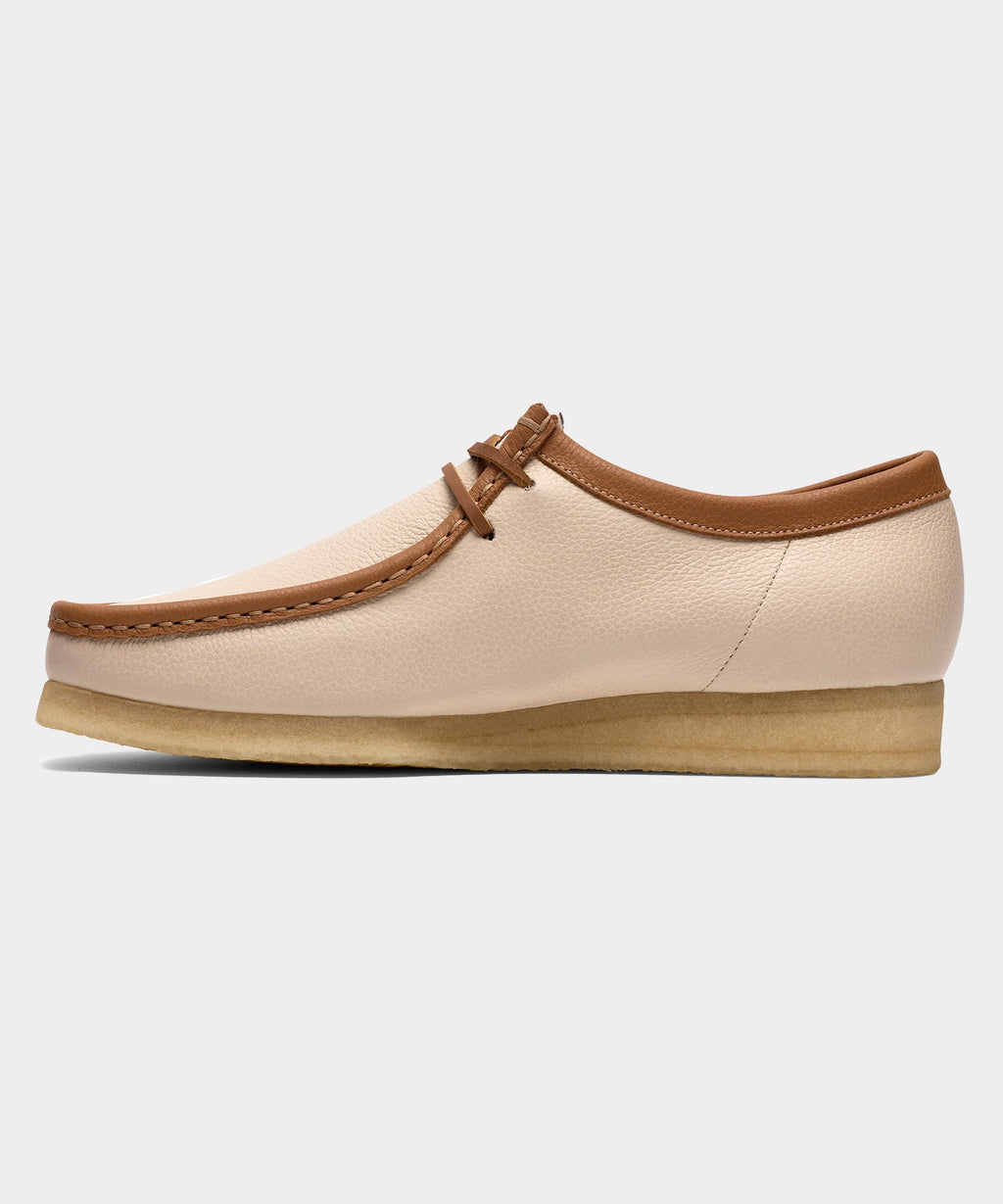 Clarks Wallabee White Combi Leather Shoe