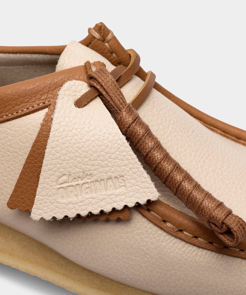 Clarks Wallabee White Combi Leather Shoe