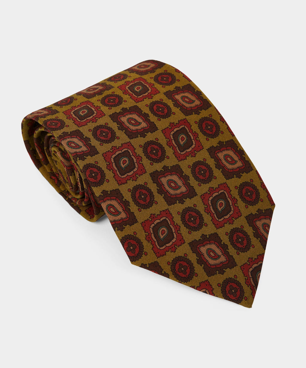 Italian Wool-Silk Medallion Tie