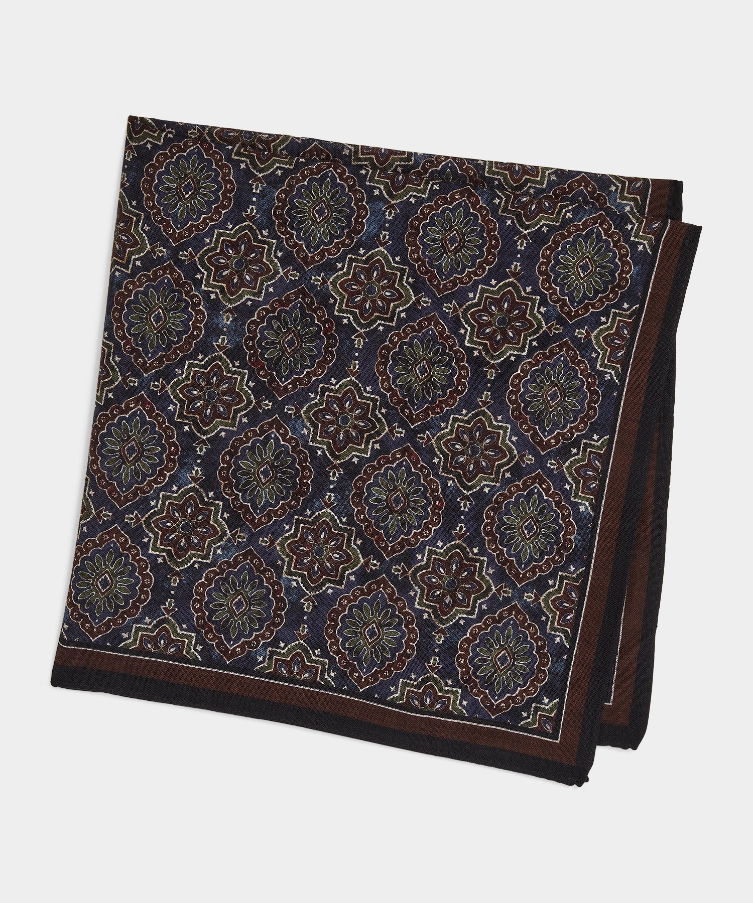 Wool Medallion Neckerchief in Navy