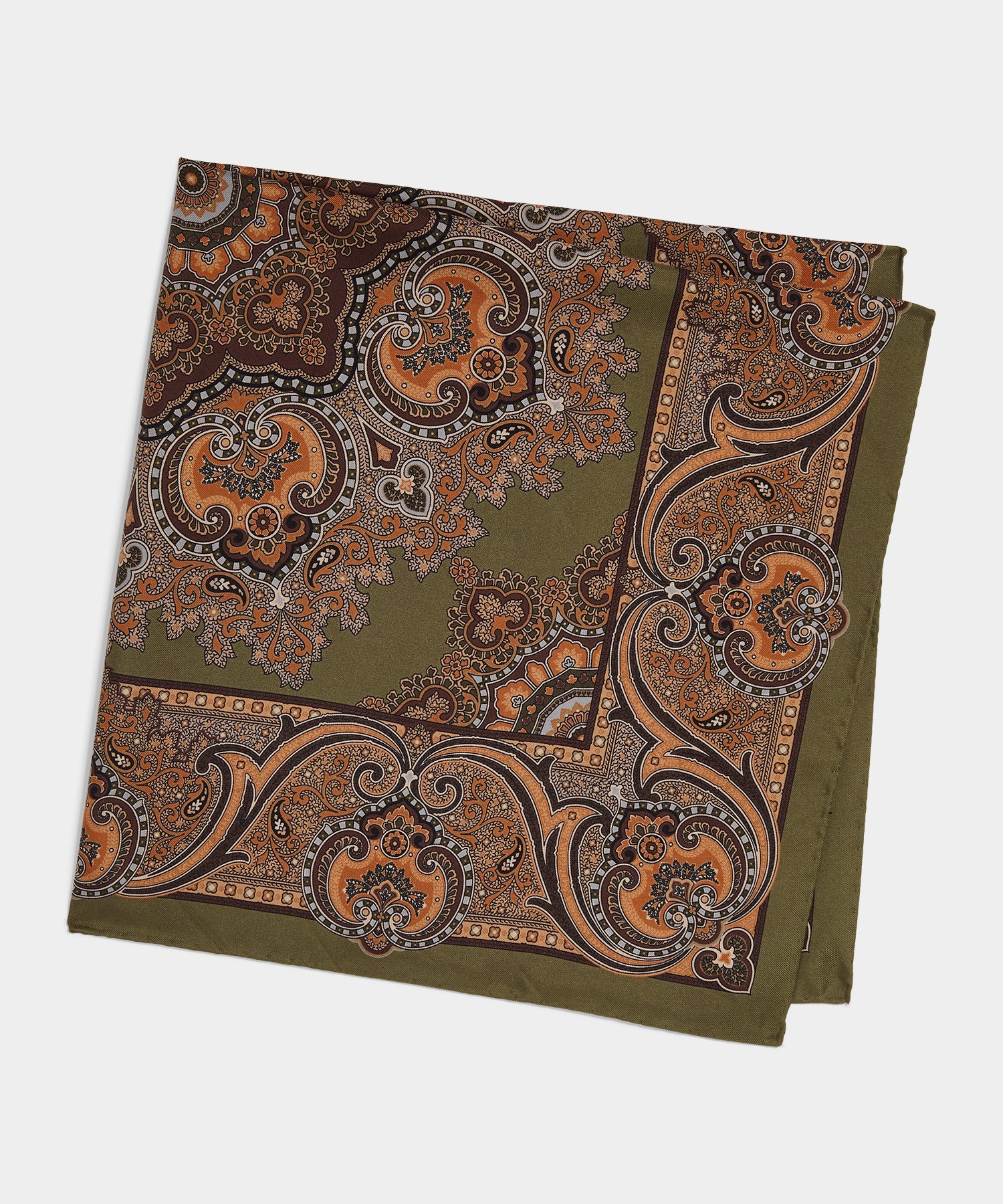 Silk Paisley Neckerchief in Light Sage