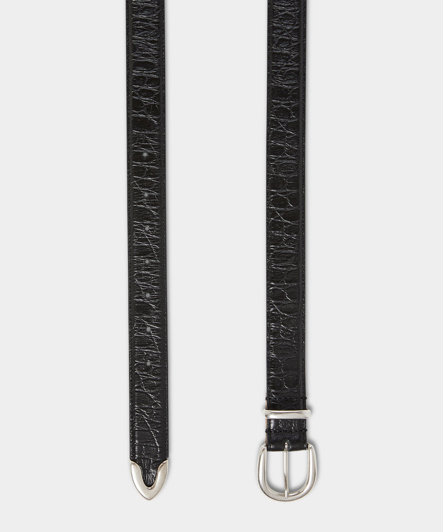 Italian Crocodile Embossed Leather Belt