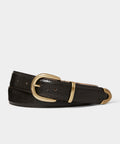 Italian Crocodile Embossed Leather Belt