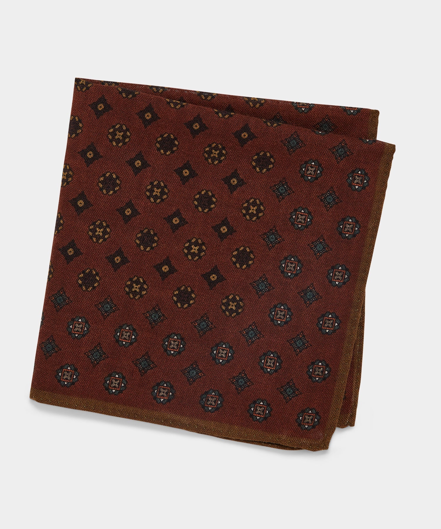 Italian Wool Medallion Pocket Square