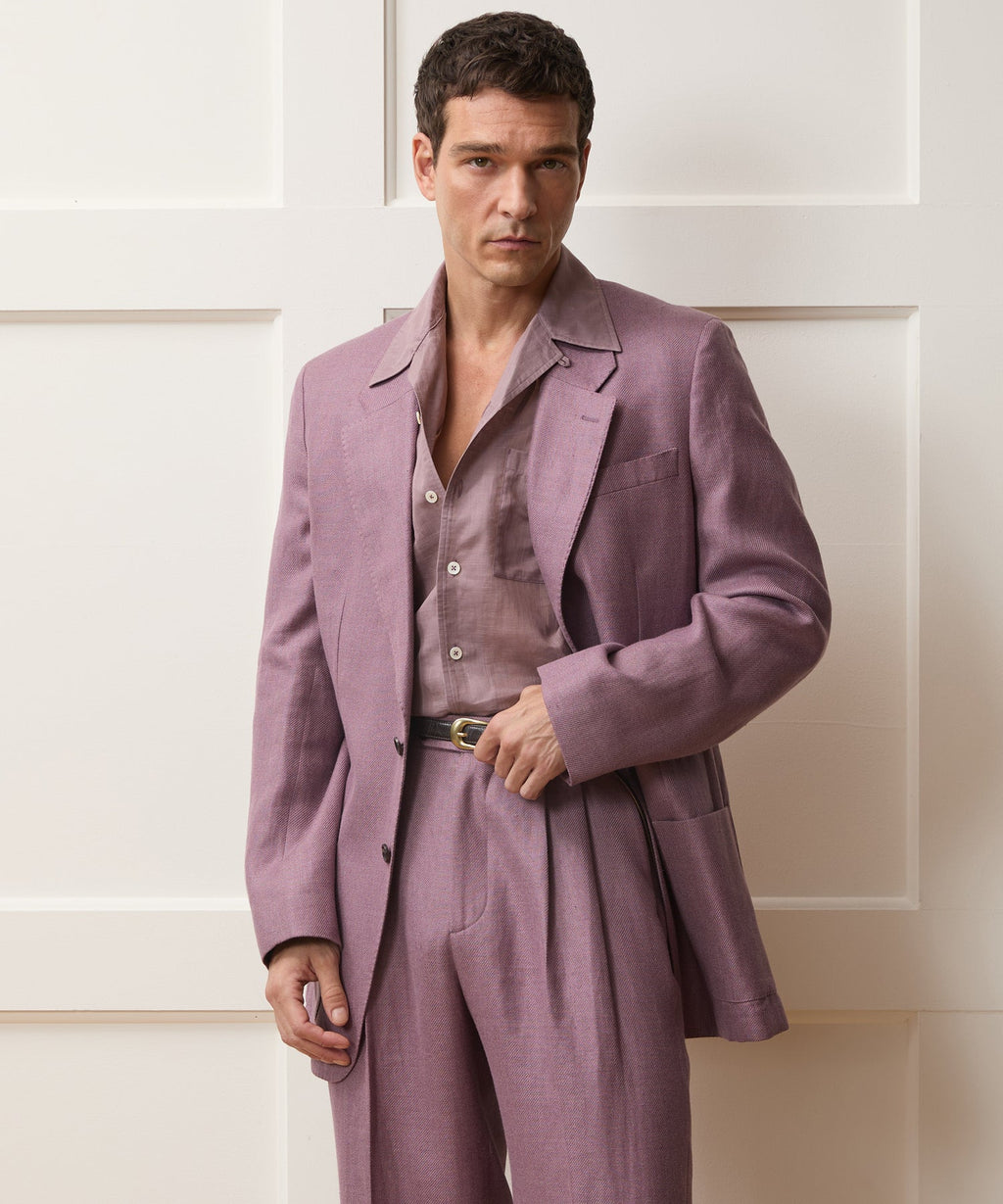 Italian Linen-Wool Single-Breasted Wythe Jacket