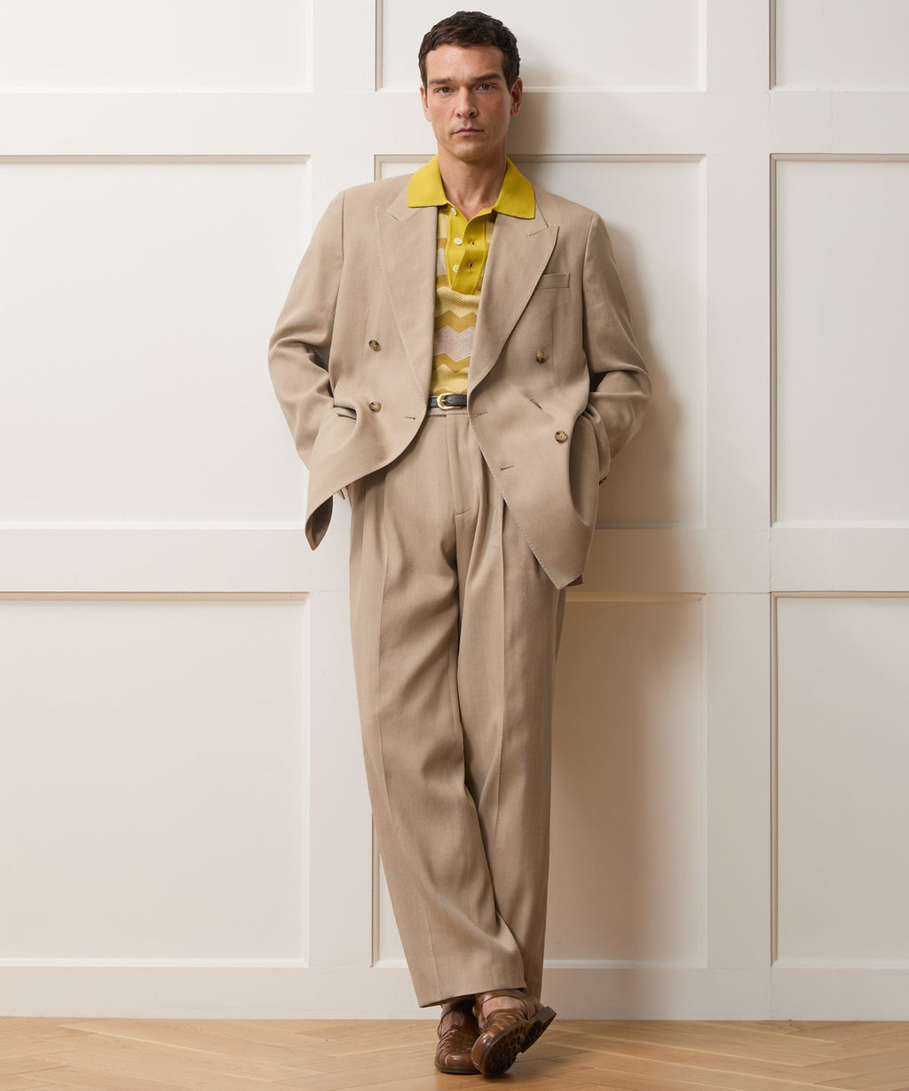 Italian Linen-Silk Herringbone Wythe Jacket