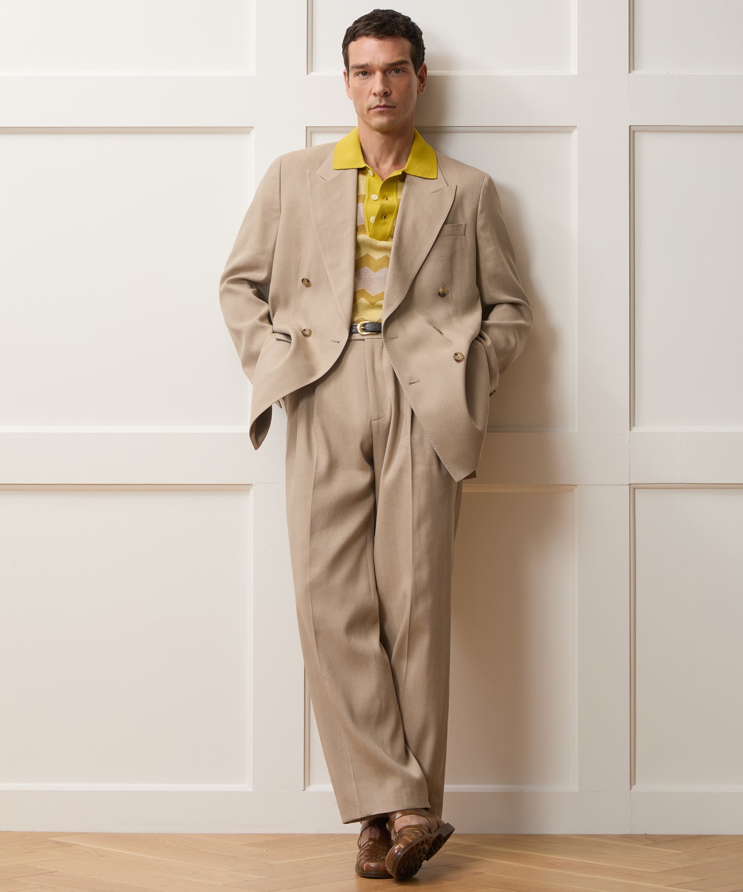 Italian Linen-Silk Herringbone Wythe Jacket