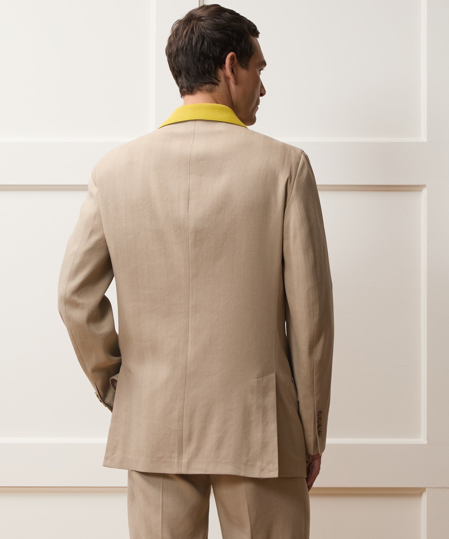 Italian Linen-Silk Herringbone Wythe Jacket
