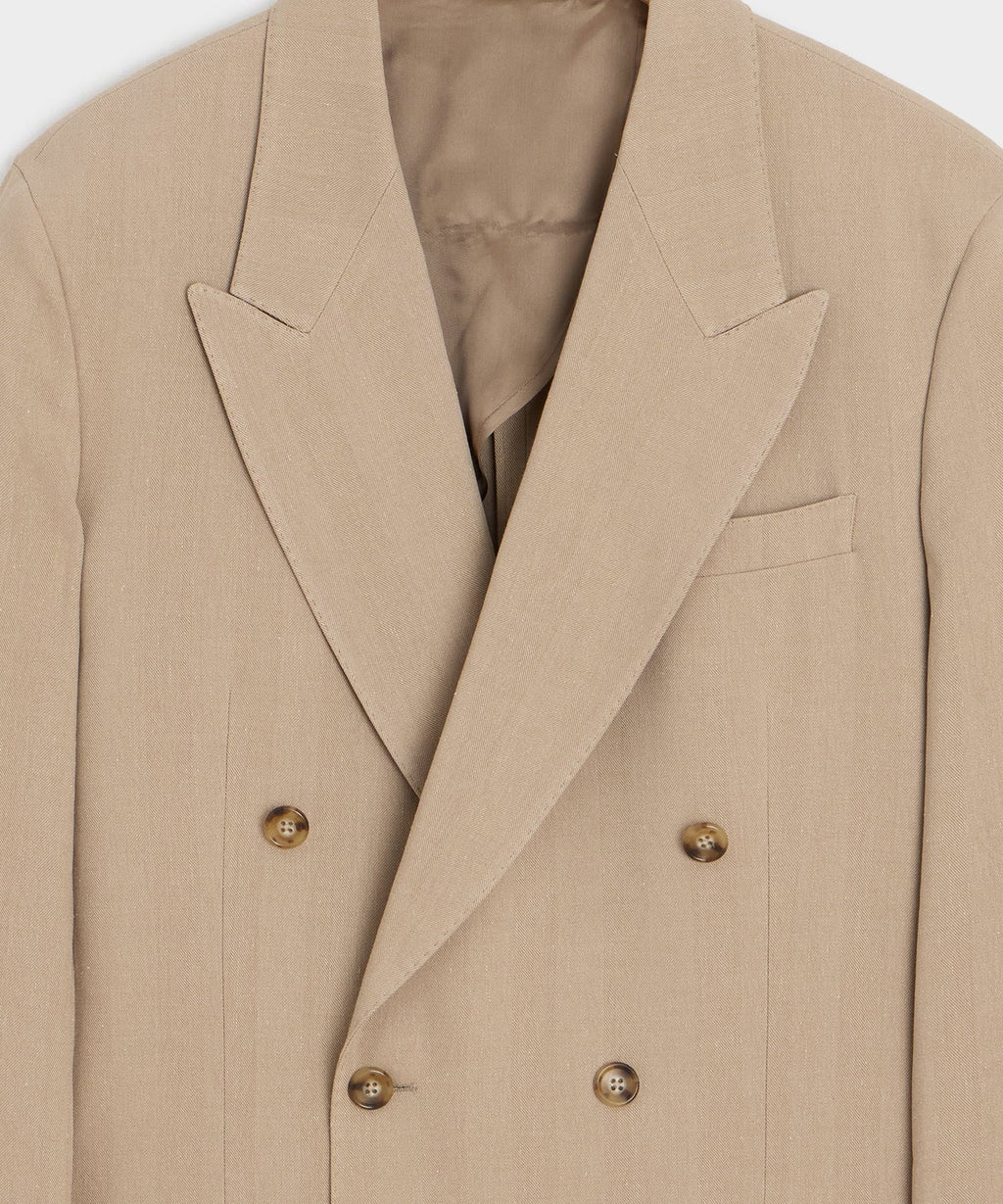 Italian Linen-Silk Herringbone Wythe Jacket