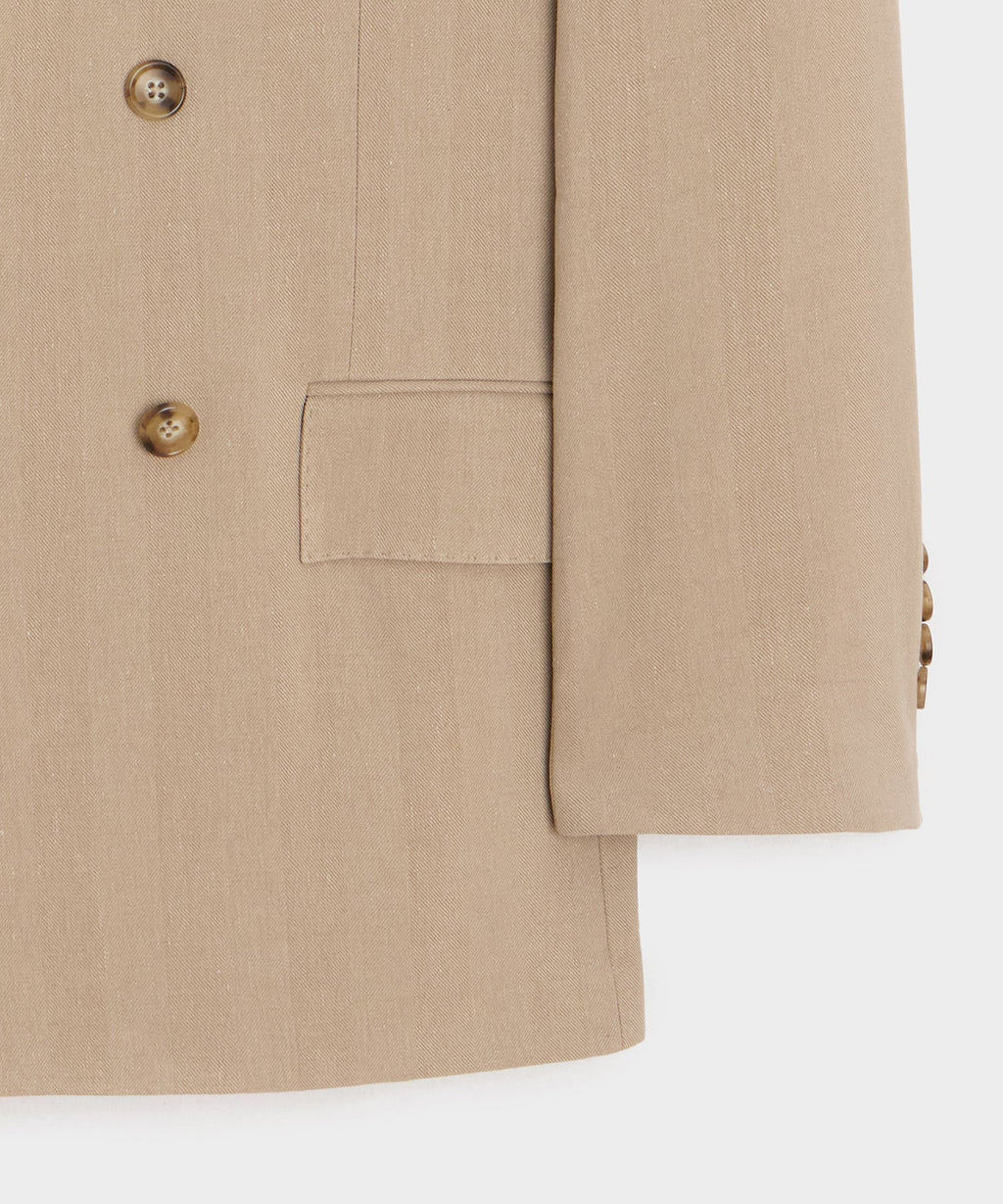 Italian Linen-Silk Herringbone Wythe Jacket