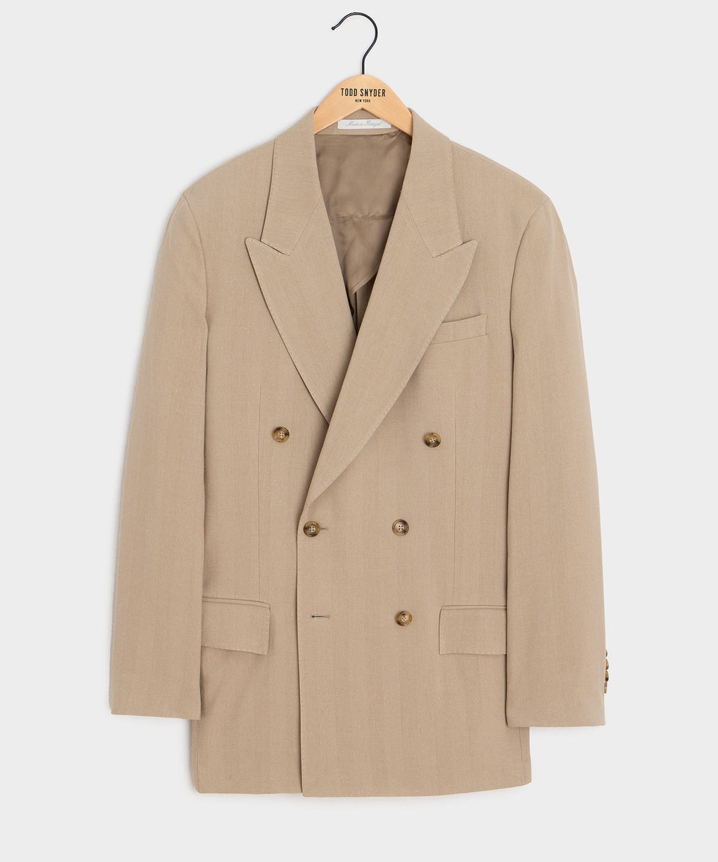 Italian Linen-Silk Herringbone Wythe Jacket