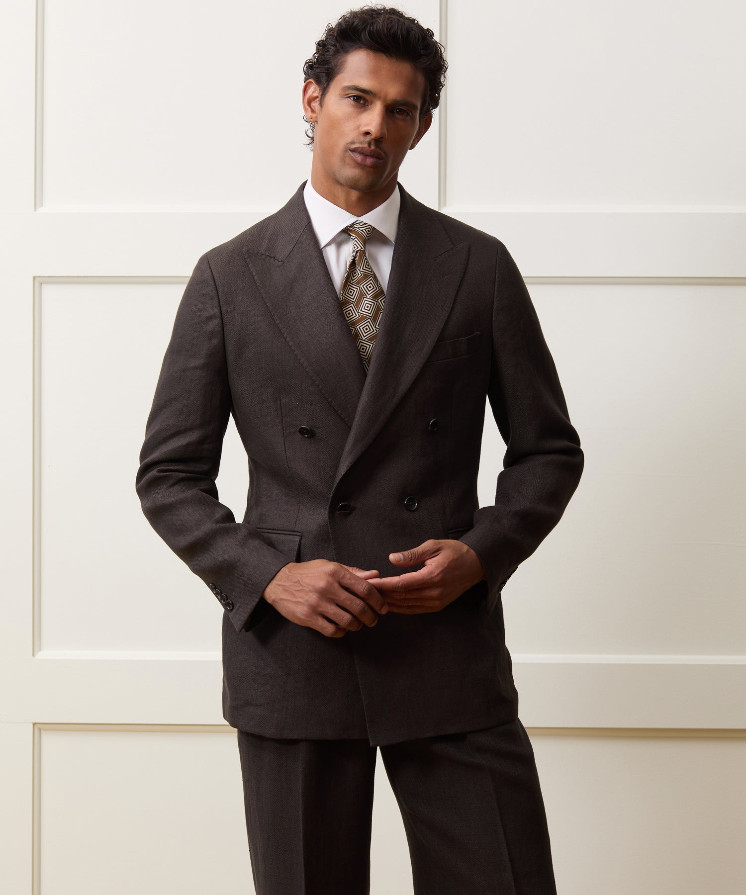 Italian Linen Herringbone Wythe Jacket