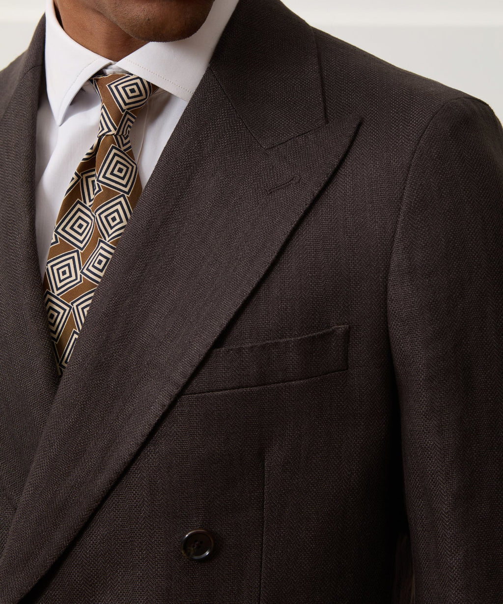 Italian Linen Herringbone Wythe Jacket