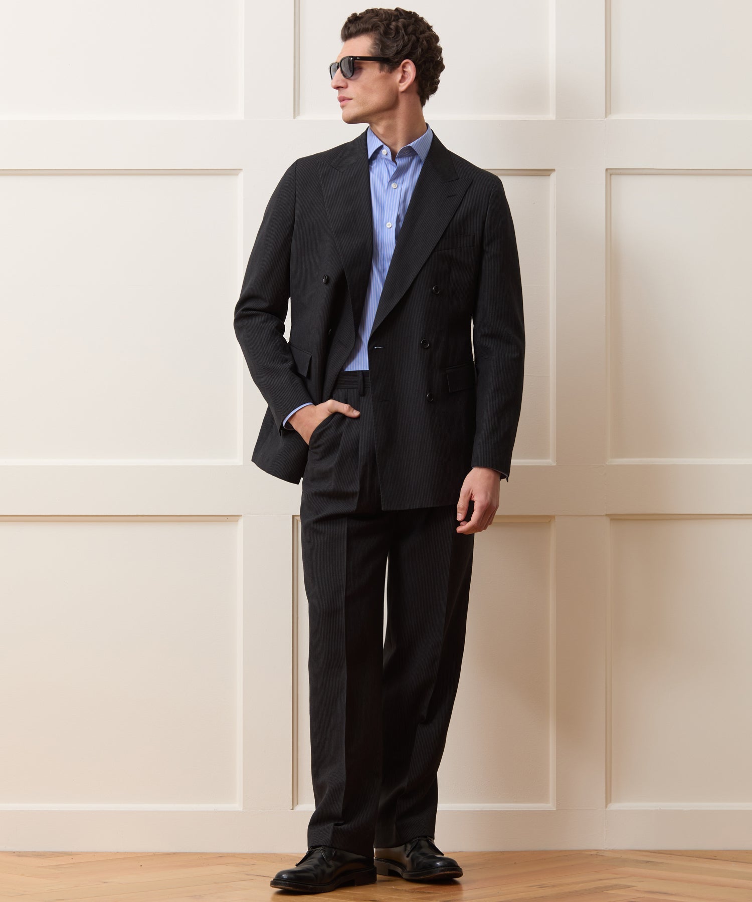 Italian Striped Linen Wythe Trouser