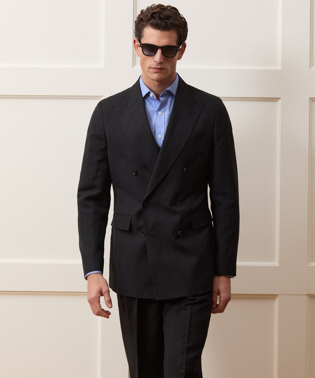 Italian Striped Linen Wythe Jacket
