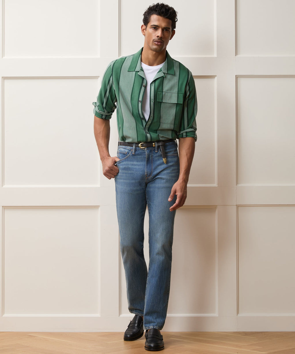 Straight Fit Summerweight Jean in Medium Indigo