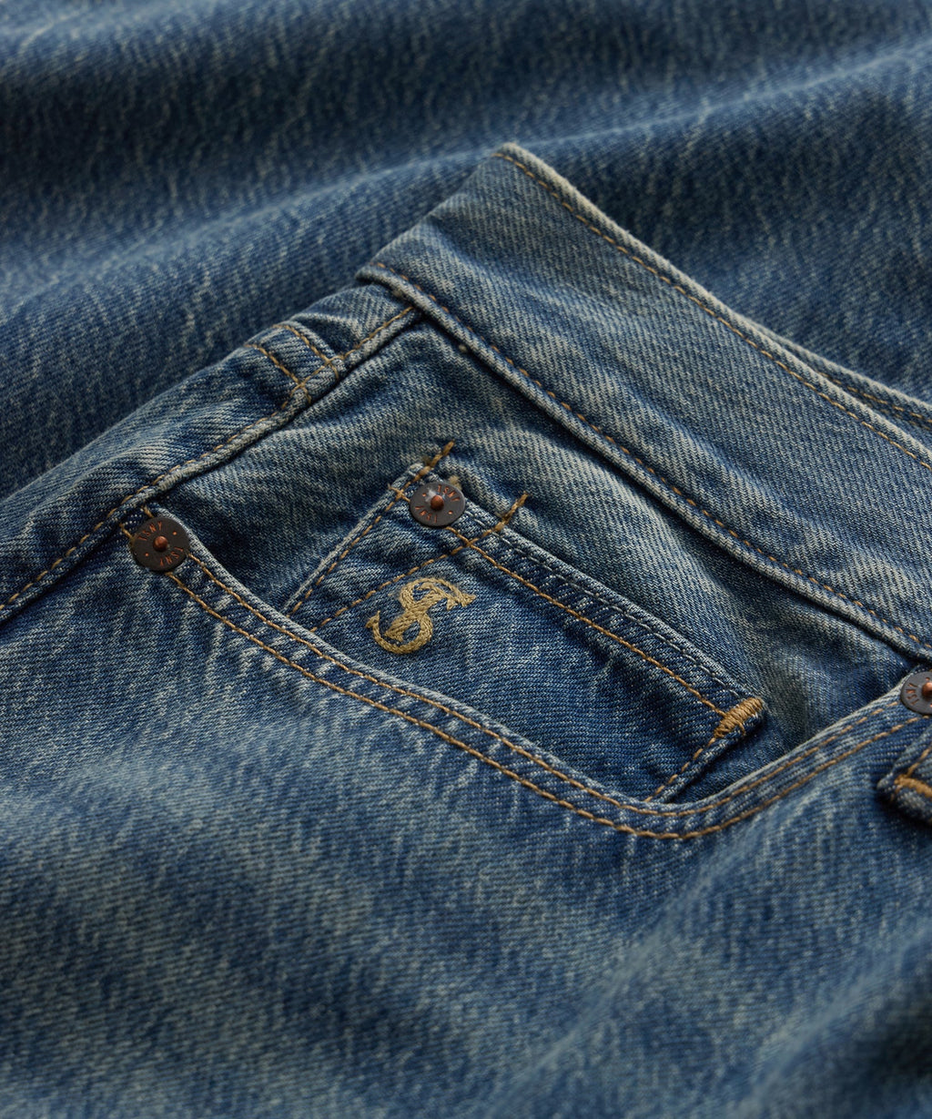 Straight Fit Summerweight Jean in Medium Indigo