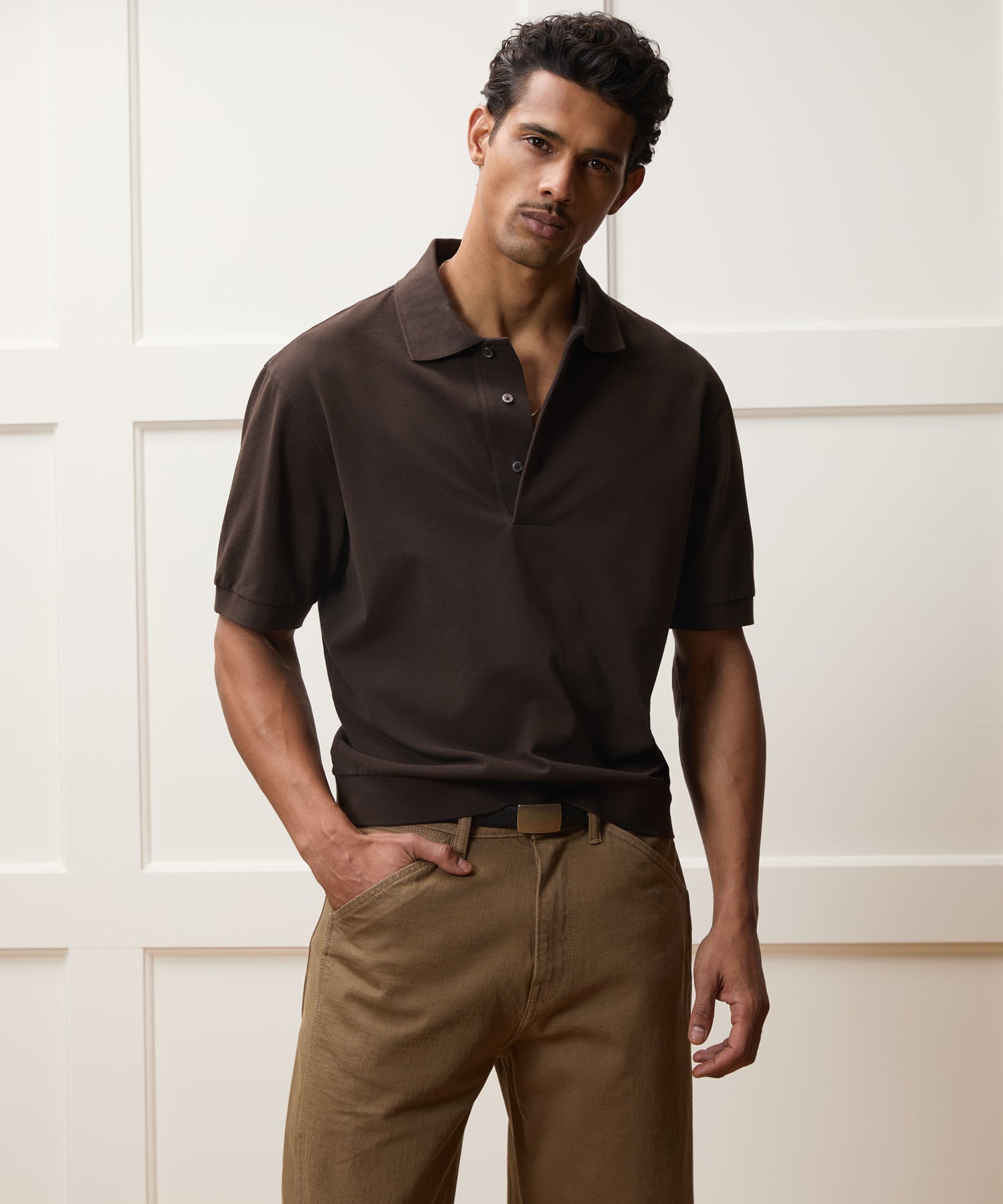 Relaxed Cotton Pique Polo