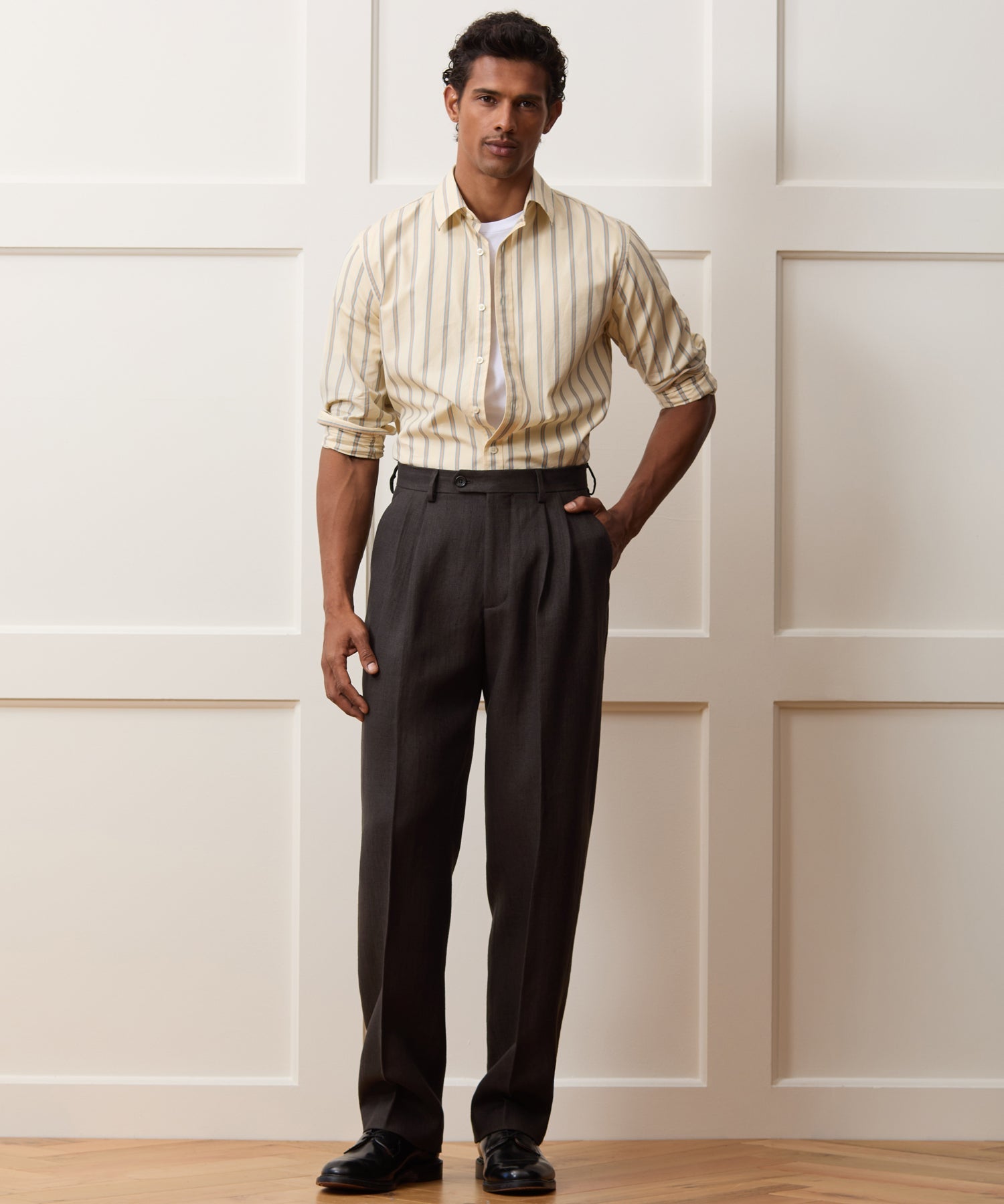 Italian Linen Herringbone Wythe Trouser