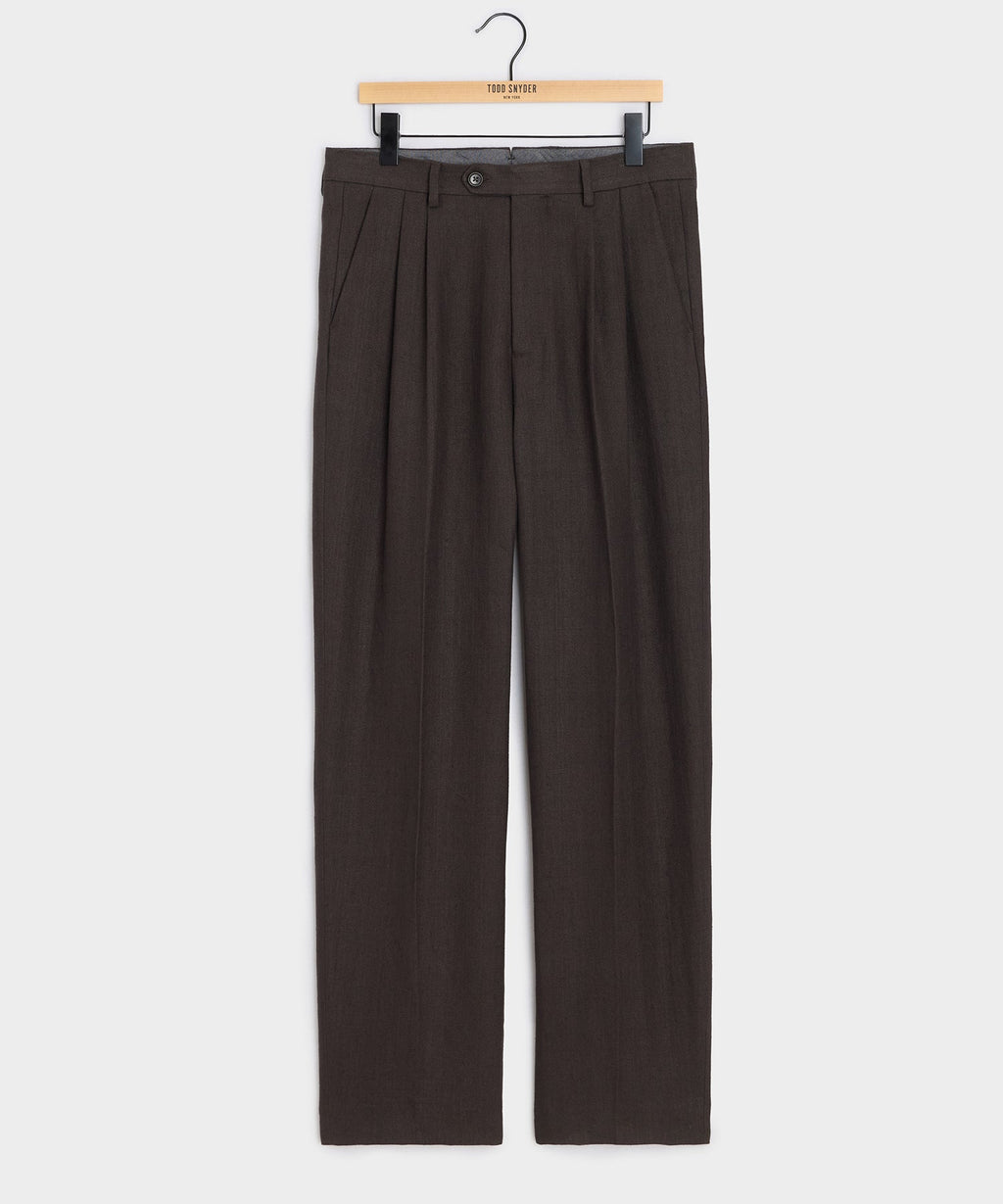 Italian Linen Herringbone Wythe Trouser