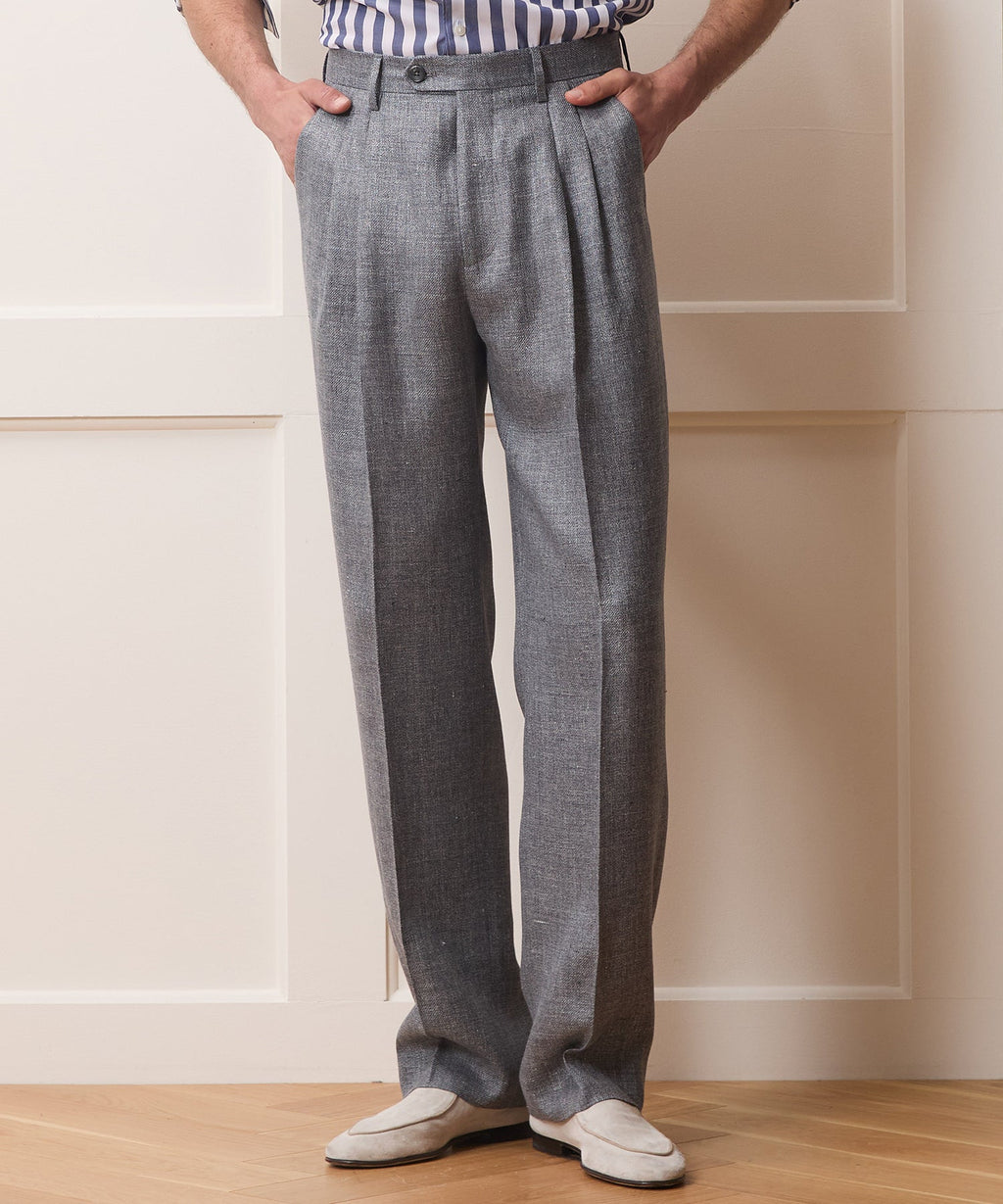Italian Linen-Wool Wythe Trouser