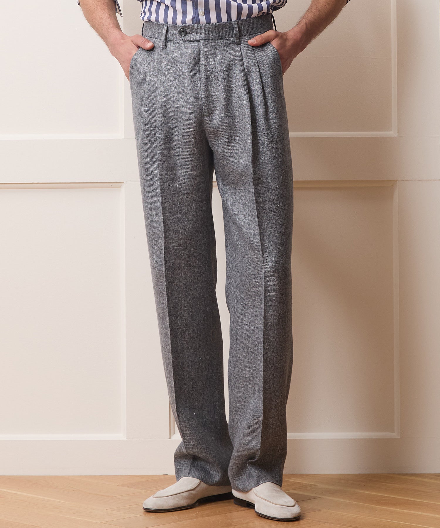Italian Linen-Wool Wythe Trouser